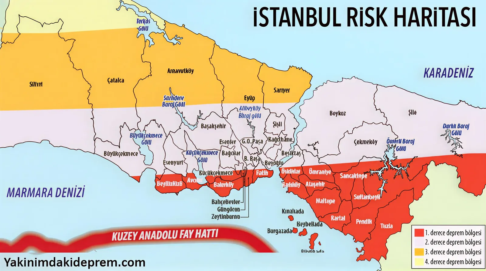 İstanbul fay hattı haritası ve riskli ilçeler
